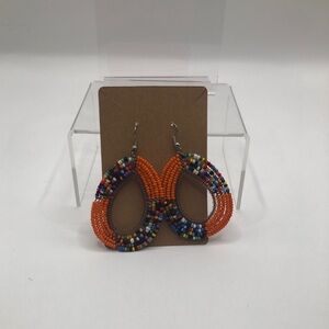Vibrant Multicolor Beaded Teardrop Earrings